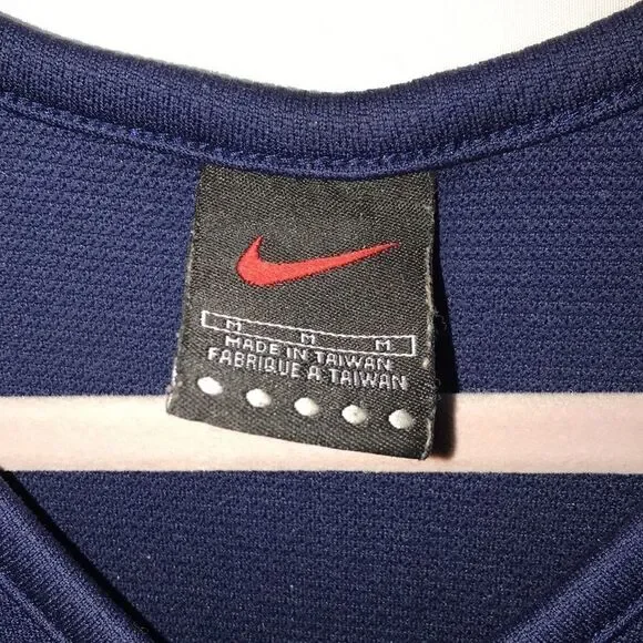 Nike Men's Blue White V-Neck Sleeveless Basketball Jersey Size Medium - Picture 4 of 7